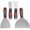 FITOOL Set di 4 spatole in acciaio inox, 7 in 1, per pittore, coltelli flessibili, raschietti per vernice di qualità, 3,8 - 7,6 - 10,2 - 15,2 cm
