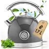 Profi Cook Bollitore ProfiCook 1,7L in design vintage - Bollitore retrò con alloggiamento in metallo massiccio e applicazioni cromate - Bollitore con display della temperatura, 2200W - PC WKS 1192 antracite