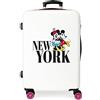 Disney Valigia media Disney Mickey & Minnie viaggio a New York Bianco 46x65x23 cm ABS rigido Chiusura laterale con combinazione 56L 3 kg 4 Doppie ruote