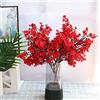 NatureMan 6 pezzi di fiori artificiali finti bouquet di gypsophila artificiali in seta vero tocco cucina, camera da letto, vacanze matrimoni, decorazione fai da te per la casa e la composizione floreale (rosso)