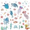 CRASPIRE 8 Foglio 8 Stili Adesivi per Finestra Oceano Adesivi Medusa Stelle Marine Adesivi per Finestra Animali Marini Decorazioni Da Parete Decalcomanie per Aula Camera Da Letto Soggiorno Finestra