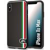 CUSTOMIZZA - Custodia cover nera morbida in tpu compatibile per iPhone Xs Max effetto fibra di carbonio bandiera Italia made in Italy