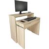 Duérmete Online Cambria Tavolo da Scrivania Completamente Estensibile, Tavoli per Computer, Colore, Pratico e Funzionale, Legno, 90 x 33/64 x 73/86,5 cm