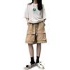 Skateboard Frog Pantaloncini Cargo Larghi da Donna Bermuda Pantaloni Corti Sportivi a Gamba Larga con Tasche (Khaki,XL)