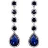 Clearine Orecchini Elegante Sposa Nuziale Cristallo perlina Lacrima lampadario Ciondolo Scuro Blu