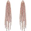 EVER FAITH Brillante strass lampadario orecchini, cristalli dichiarazione nappe lunghi orecchini pendenti per le donne ragazze trasparente oro rosa-basso
