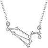 Clearine Costellazione Collana Donna Argento Delicato Zirconia Cubica Oroscopo Zodiacale Speciale Ciondolo trasparente