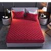 YUDEYU Strato Trapuntato Lenzuola con Angoli Tessuto in Morbido Pile di Cristallo Lenzuolo Singolo Matrimoniale Coprimaterassi Toppers Fitted Sheets (Colore : Red, Taglia : 180x200cm+26cm)
