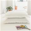 Coppia Federe Guanciale Rouches Volant Ruffle Cotone Arredo Letto Bed  Dressing