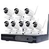 XNASU Kit di telecamere di sicurezza CCTV wireless WiFi da 3 MP HD con audio, telecamera di sorveglianza con visione notturna, rilevamento del movimento, per interni ed esterni (8CH)