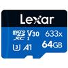 Lexar - Microsdxc 633x 64gb No Adat-black/blue