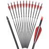 NIKA ARCHERY 12 Frecce per tiro con l'arco 31 pollici Frecce in carbonio da Frecce da caccia per adulti 500 Frecce per arco della colonna vertebrale per arco ricurvo Arco composto Arco lungo