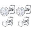 Elli Orecchini Donne Orecchini a Perno Placchetta Geo Set Colore Argento con Cristalli