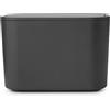 Brabantia - Mindset Contenitore per Rifiuti - Ideale per Rifiuti di Piccole Dimensioni - Coperchio Basculante Rimovibile - Antigraffio - Resistente alla Corrosione - Dark Grey - 8.5 x 15 x 10 cm