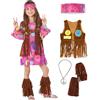 Morph Costume Hippie Bambina, Vestito Hippie Bambina, Vestito Figlia Dei Fiori Bambina, Vestito Carnevale Fiore Bambina, Costume Carnevale Hippie, Hippie Costume M