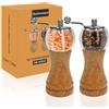 Reiwosee Macinatrice manuale per macinapepe, Macinazione manuale del sale, Lame in Ceramica Con Mulino Regolabile grossolano, Godetevi il Vostro Miglior Pepe Fresco Macinato Sali Marini, 2pcs 6pollici
