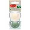 NUK for Nature Ciuccio in silicone, 18-36 mesi, verde/crema, 2 pezzi