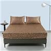 Damier Lenzuolo con angoli elasticizzati in raso, 180 x 200 cm, con motivo leopardato, in seta lucida, di alta qualità, adatto per materassi fino a 25 cm
