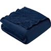 EHEYCIGA Coperta Pile Matrimoniale Maxi, Plaid Letto Coperte Pile di Flanella Calda Morbida, King 230x270 Blu Navy