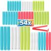 COM-FOUR® 54x clip di bloccaggio in plastica - clip di bloccaggio in 4 misure e 4 colori - clip per sacchetti congelatore, clip per sacchetti per cornflakes, noci, caffè (54 pezzi - 6cm/8cm/11cm/14cm)