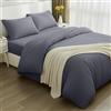 Utopia Bedding Set Copripiumino da 4 Pezzi - Copripiumino 200x200cm, Lenzuolo con Angoli 135x190cm, Federe 50x75cm - (Grigio, Matrimoniale)
