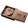 RXFSP Personalizza chiavetta USB 2.0 in legno personalizzata con chiavetta USB a forma di cuore in legno con incisione laser con scatola per matrimonio, Natale