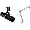Shure SM7dB-Microfono dinamico, costruzione solida, protezione antivento staccabile-Nero + Gator Frameworks - GFWMICBCBM1000 Supporto per microfono per podcast e registrazione