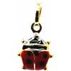 PEGASO GIOIELLI Ciondolo Oro Giallo 18kt (750) Pendente Coccinella Smaltata Rossa Portafortuna Donna Bambina