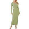 Vioyavo Vestiti Donna Invernali Vita Quotidiana Abito in Maglia Aderente Maglione Manica Lunga Vestito in Maglione Donna per Lo Shopping, Viaggi (Verde, L)