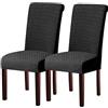 KELUINA Coprisedie Moderne Set di 1/2/4/6, Coprisedia Elasticizzato Coprisedia Universale Lavabile Elastico Rimovibile per la Decorazione della Festa (Nero,2 Pezzi)