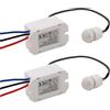 Greluma 2 Pz Interruttore sensore a infrarossi, mini rilevatore di movimento a infrarossi per installazione interna, rilevatore di movimento integrato 220 V, raggio di rilevamento 8 m a 360°