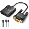 FOINNEX Adattatore da VGA a HDMI, Convertitore VGA to HDMI con Audio, 1080P Adapter VGA Maschio a HDMI Femmina Converter Connettore per Collegamento di Laptop con Proiettore PC TV Box Monitor HDTV