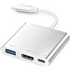 YMY Adattatore da USB-C a HDMI (supporta 4K/30Hz), cavo convertitore 3 in 1 di tipo C per MacBook Pro, MacBook, Mac Pro, iMac, Chromebook e altri dispositivi USB 3.0 di tipo C