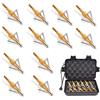 NIKA ARCHERY 12pcs Punte di Freccia da 100 grani per frecce da Caccia con Balestra per Arco da tiro con L'Arco Adulti con Scatola di immagazzinaggio