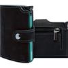 BEWMER v2 Portafoglio Uomo Slim In Similpelle Con Protezione RFID Anticlonazione - Porta Carte Di Credito Uomo E Donna Per 9 Tessere, Con Portamonete - Porta Tessere, Nero Verde