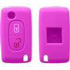 kwmobile Cover Chiavi Auto Compatibile con Peugeot Citroen con 2 tasti pieghevole - Custodia Protettiva Chiave Auto Copri Telecomando Gomma - Portachiave Macchina Silicone