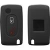 kwmobile Cover Chiavi Auto Compatibile con Peugeot Citroen con 2 tasti pieghevole - Custodia Protettiva Chiave Auto Copri Telecomando Gomma - Portachiave Macchina Silicone