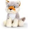 Deluxe Paws Keel Toys KEELECO - Peluche Lupo 18 cm, colore: Grigio, Bianco