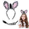 ACWOO Set di costumi di animali Accessori, 2Pezzi Zebrato Accessori Di Abbigliamento Coda Fascia, Accessori per Costumi da Zebrato per Cosplay, Feste di Compleanno, Halloween, Feste a Tema, Carnevale