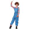 nezababy Chucky Costume per bambini Chuckie a righe tuta spaventosa Killer Tuta arcobaleno con bretelle per Halloween (costume Chucky, grande)