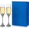 Inweder Set di 2 Bicchieri da Champagne Argento - Creativa Calici Champagne in Metallo con Cristalli Coppa Champagne Inweder Personalizzati Bicchieri Vino Matrimonio Regali di Fidanzamento Sposa Anniversario