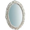 Biscottini Specchio da Parete Stile Shabby in Legno con Finitura Bianca Anticata, Misure L 50 x Pr 4 x H 65 cm, Prodotto in Italia