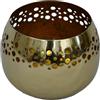 DRW Portacandele rotondo in ottone dorato 12x9 cm