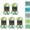 Wollbiene 5 gomitoli di lana Splash Batik da 100 g, 500 g, con sfumatura, anti-pelucchi, multicolore (7030)