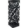 DRW Portaombrelli Quadrato in Metallo Traforato in Nero, 5 x 15,5 x 49 cm, 15,5x15,5x49cm