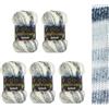 Wollbiene 5 gomitoli di lana Splash Batik da 100 g, 500 g, con sfumatura, anti-pelucchi, multicolore (7070)