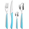 AMEFA - Ménagère 32 couverts de table pour 8 personnes - Eclat - Acier inoxydable 18/0, Finition Brillante - Bleu Turquoise