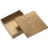 DRW Scatola quadrata in legno e metallo in oro 19x19x6 cm