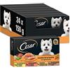 Cesar Multipack Humid Food Tariffe per cani Paté Selezione e gelatina, ricette di sapore di Huerta (confezione da 6 x 4 Tarrinas x 150g)