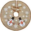 Bodosac Awtlife - Tappetino in iuta per albero di Natale, diametro 76,2 cm, decorato con Babbo Natale e le renne sulla slitta che portano i doni